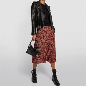 Rails Veda Rust Tiger Print Midi Skirt Large